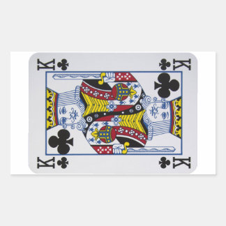 King Clovers (Clubs) spielen Kartenkleber Rechteckiger Aufkleber