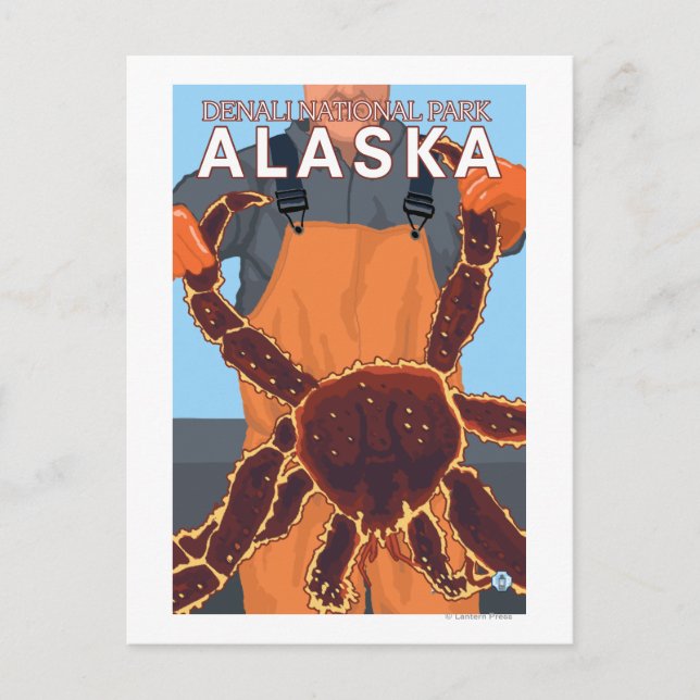 King Crab Fisherman - Nationalpark Denali, Postkarte (Vorderseite)