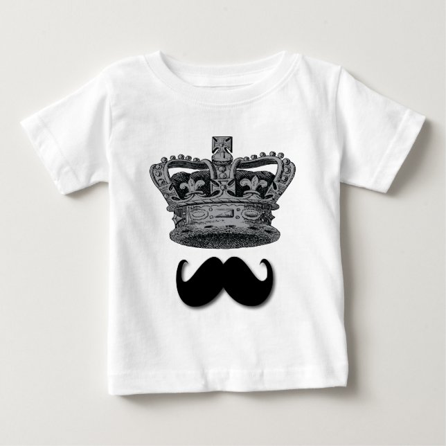 King Crown und Mustache Baby T-shirt (Vorderseite)