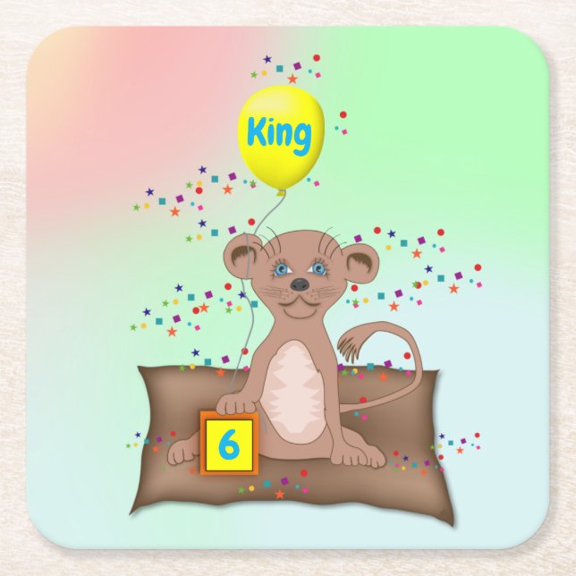 King Cub Rechteckiger Pappuntersetzer (Vorderseite)