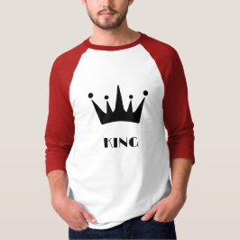 King Custom Text Crown Image Basic 3/4 Sleeve T-Shirt