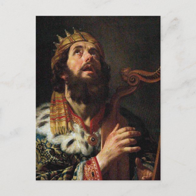 'King David Playing the Harp' Postkarte (Vorderseite)