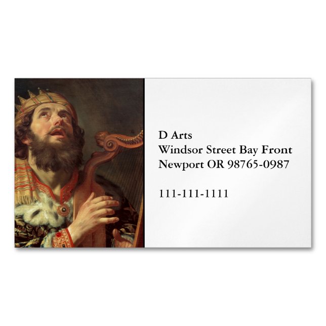 King David spielt seine Harfe Magnetische Visitenkarte (Vorderseite)