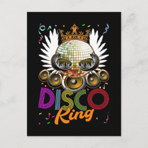 King Disco Funky Music Dancing Postkarte