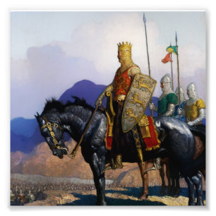 „King Edward beobachtet die Schlacht“ von NC Wyeth Fotodruck