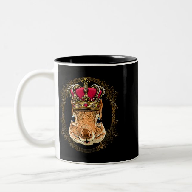 King Eichhörnchen mit CrownQueen Squirrel Tier 3 Zweifarbige Tasse (Links)