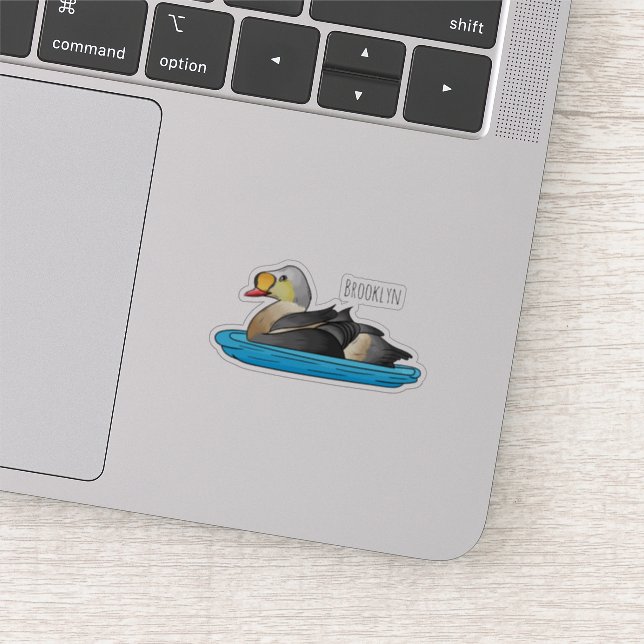 King eider bird Cartoon Aufkleber (Ausschnitt)