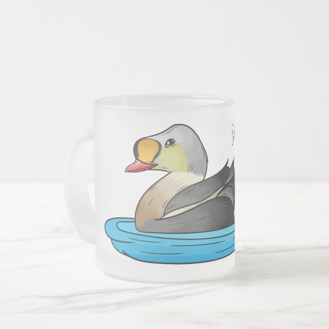 King eider bird Cartoon Mattglastasse (Vorderseite Links)