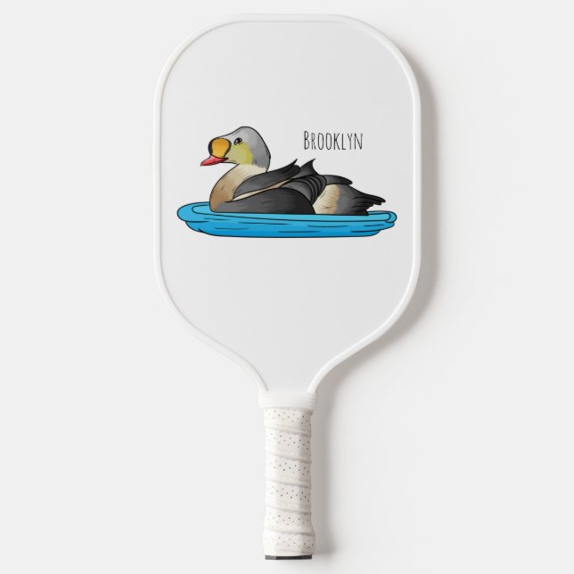 King eider bird Cartoon Pickleball Schläger (Vorderseite)