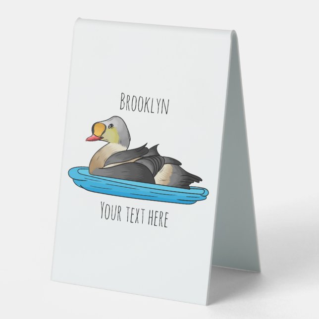 King eider bird Cartoon Tischaufsteller (Vorderseite)