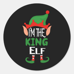 King Elf Costume Funny Matching Family Group Chris Runder Aufkleber