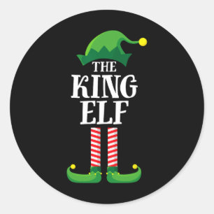 King Elf Matching Family Group Christmas Party Pyj Runder Aufkleber