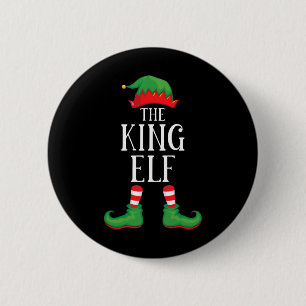 King Elf Matching Group Xmas Funny Family Christma Button