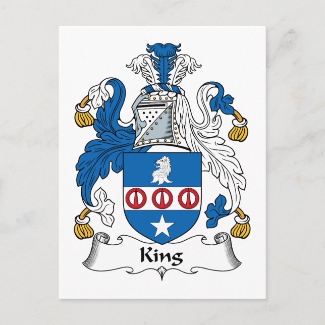 King Familienwappen Postkarte (Vorderseite)