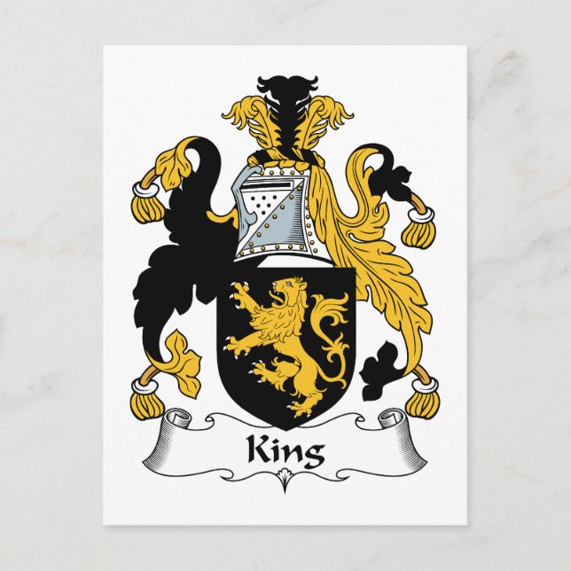 King Familienwappen Postkarte (Vorderseite)