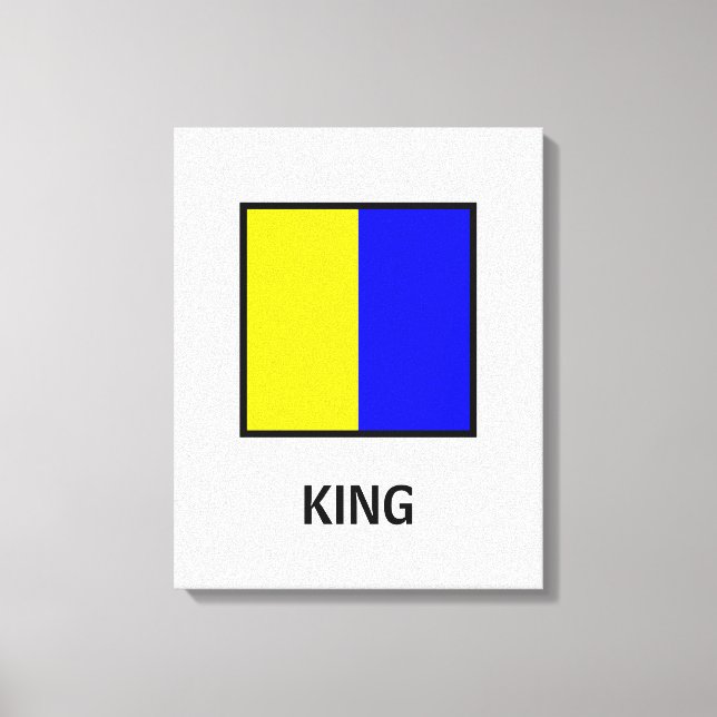 King Family Name Nautic Flag Leinwanddruck (Vorderseite)