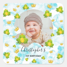 King Frog Watercolor Blue Sky