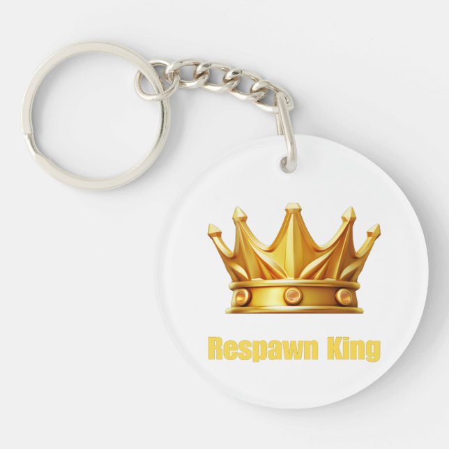 King - Gamer Crown Pixel Schlüsselanhänger wiederh (Vorderseite)