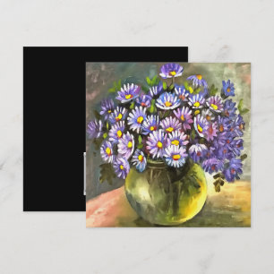 King George Asters in einer Metallvase Einladung