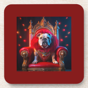 King gewann den Bulldog auf seinem Thron Getränkeuntersetzer