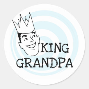 King Grandpa T - Shirt und Geschenke Runder Aufkleber
