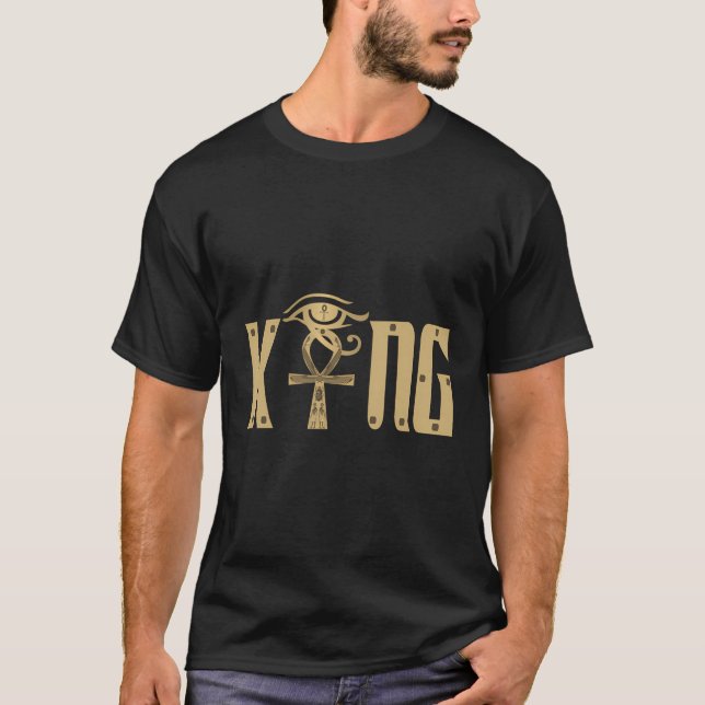 King Husband Man mit ägyptischem Ankh-Paar T-Shirt (Vorderseite)