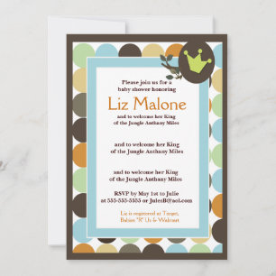 KING in the Jungle 5x7 Invitations de douche bébé