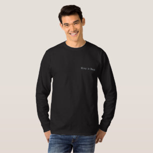 King ist an der Rückseite mächtig gedruckt Besticktes Langarmshirt