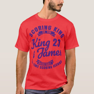 King James The Scoring King Basketball Lila Text T-Shirt