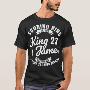 King James The Scoring King Basketball Weißer Text T-Shirt
