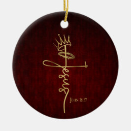KING JESUS Elegant Mahogant Christliche Weihnachte Keramik Ornament
