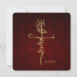 KING JESUS Elegante Red Flat Christliche Weihnacht Karte