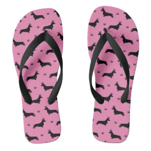 King Kurz Hair Dackel - Muster 1 Flip Flops