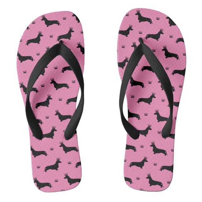 King Kurz Hair Dackel - Muster 1 Flip Flops (Fußbett)