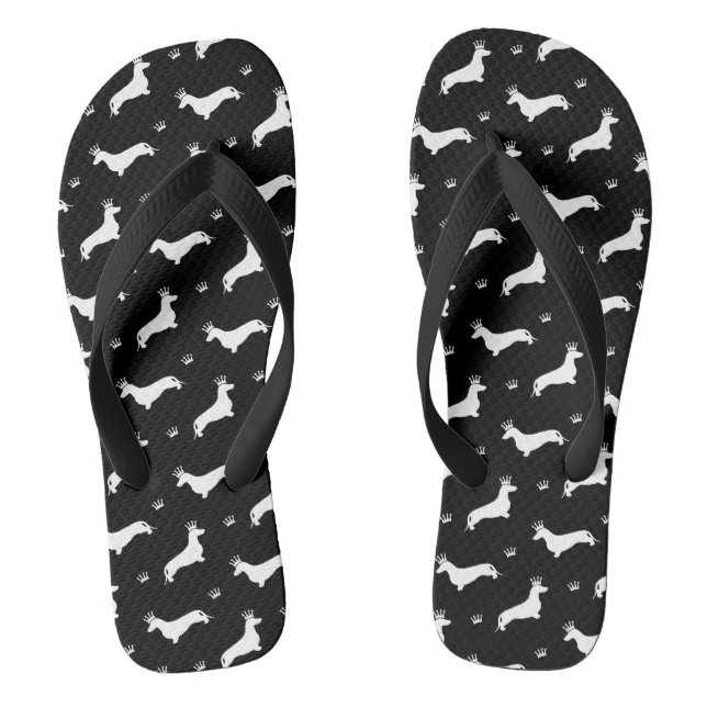 King Kurz Hair Dackel - Muster 2 Flip Flops (Fußbett)