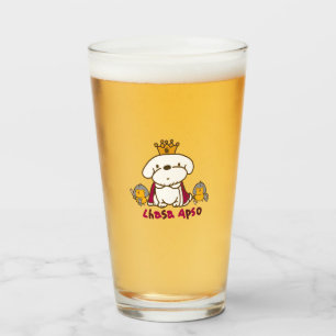 King Lhasa Apso und Knight kleine Hühner Glas