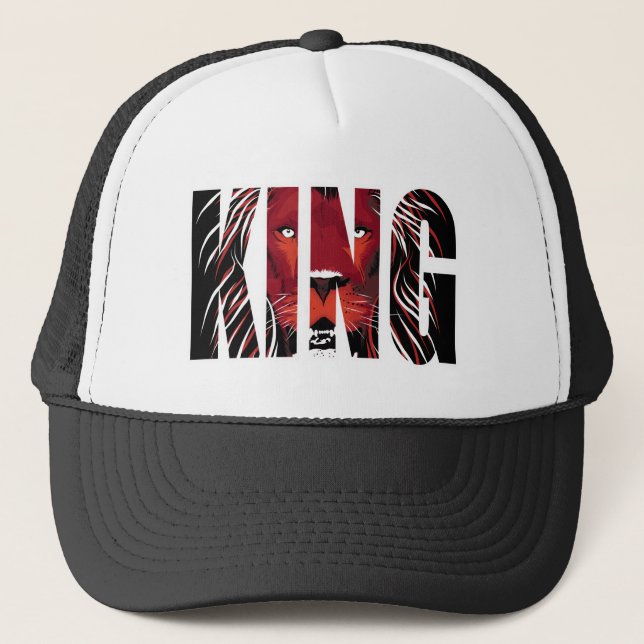 King Lion Face Truckerkappe (Vorderseite)