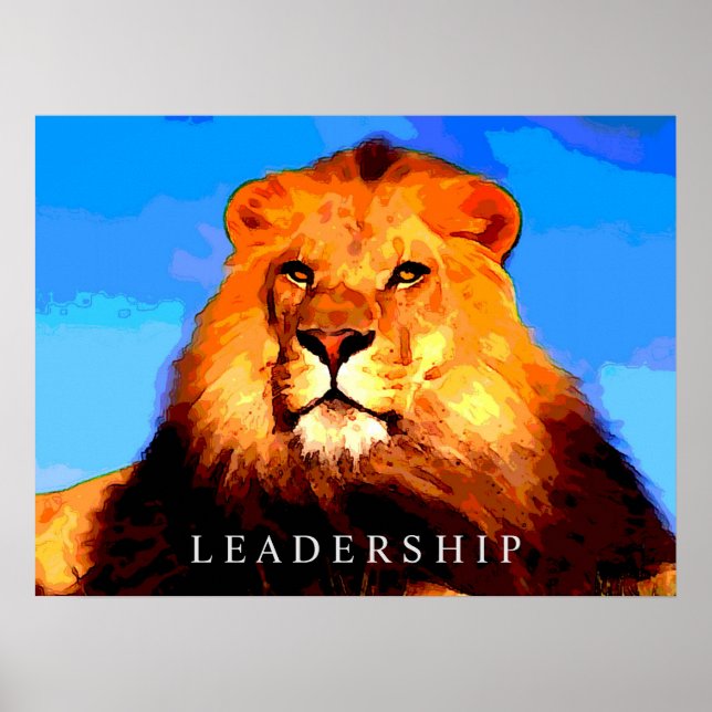 King Lion farbenfrohe Portrait Artwork Poster (Vorne)