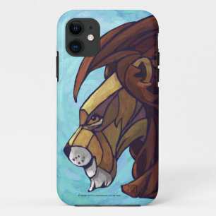 King Lion über Blau iPhone 11 Hülle