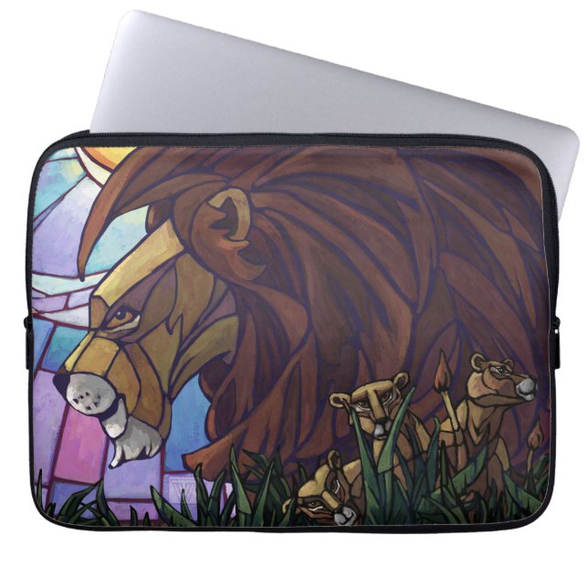 King Lion und Cubs Laptopschutzhülle (Vorderseite)