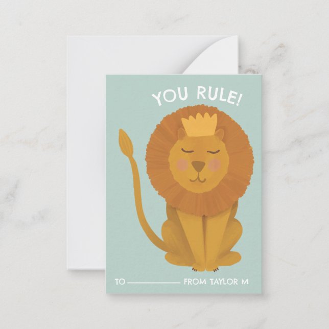 King Lion Vous Réglez La Carte Valentines De Class (Devant)