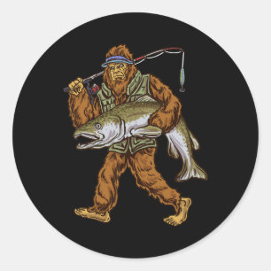 King Lmon Fischen Foreut Jagd Bigfoot Fisherme Runder Aufkleber