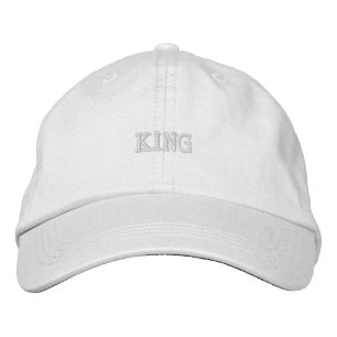 King Luxueux avec brodé blanc Casquette de coton