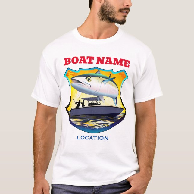 King Mackerel fischen bei Sonnenuntergang T - Shir T-Shirt (Vorderseite)