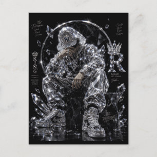 King Mentality Diamant Streetwear Ästhetik Postkarte