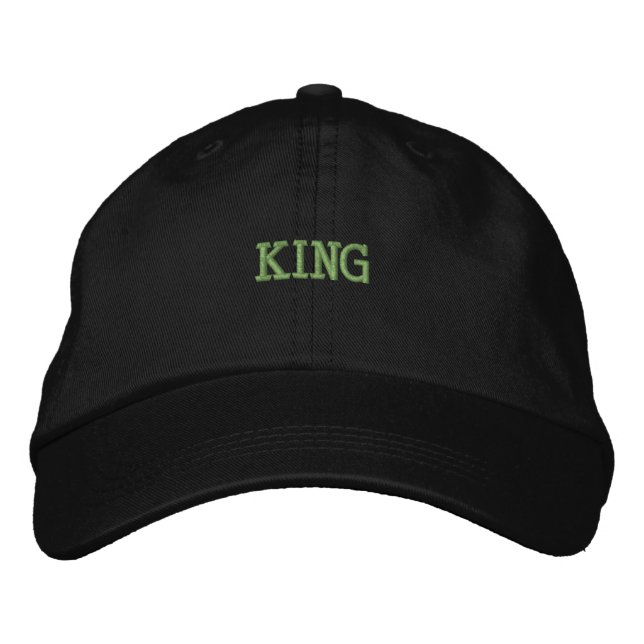 KING Name Schriftart Full Black Cotton Handsome-Ha Bestickte Baseballkappe (Vorderseite)