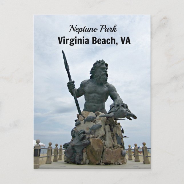 King Neptune Park, Virginia Beach, VA Postkarte (Vorderseite)