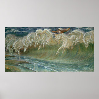 King Neptunes Pferde Plakatdruck Poster