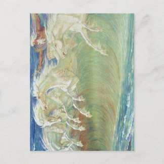 KING NEPTUNE'S PFERS REITEN DIE WELLEN POSTKARTE