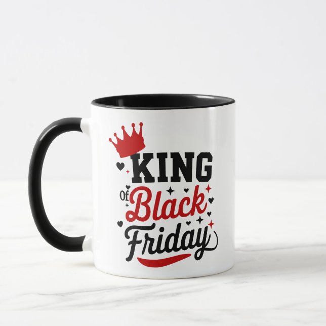 King of Black Friday Crown Typography Tasse (Links)
